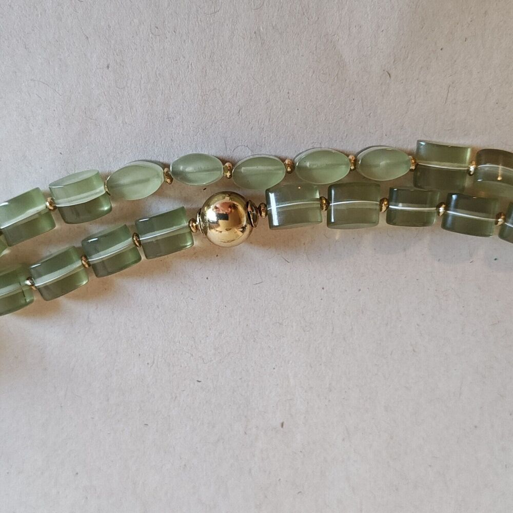 Chico's Statement Necklace Green Beaded Tassel Pendant 16" Adjustable Clasp‎ - Picture 6 of 8